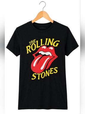 The Rolling Stones Graphic Tee Black Tongue Logo Size Small Rock Band T-Shirt